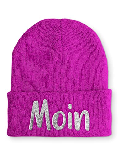 Moin Statement Wintermütze lustiges Statement für den Winter, Farbe: Pink von tshirtladen