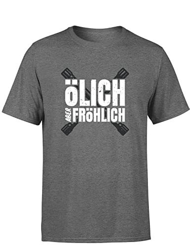 Ölich Aber Fröhlich - KFZ Mechaniker Werkzeug Herren T-Shirt, Größe: XL, Farbe: Grau von tshirtladen