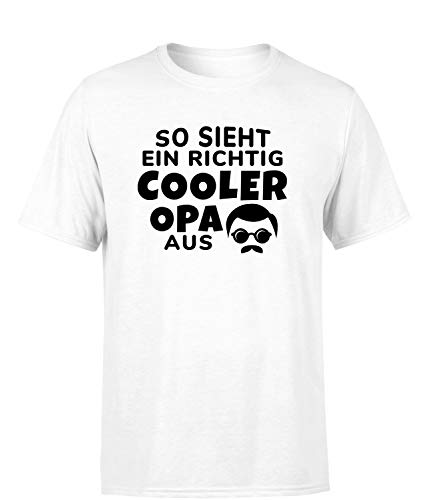 So Sieht EIN richtig Cooler Opa aus T-Shirt Herren Großvater Grandpa, Farbe: Weiß, Größe: X-Large von tshirtladen