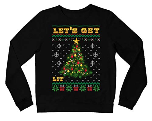 Ugly Christmas Sweatshirt Herren Lit Christmas Weihnachtspullover, Größe: Large von tshirtladen