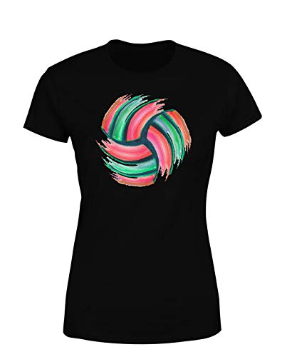 Volleyball Red Damen T-Shirt Training Beachvolleyball Sporttshirt Geschenkidee, Schwarz, Größe: Small von tshirtladen