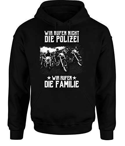 Wir rufen Nicht die Polizei wir rufen die Familie Line Hoodie Unisex Rocker - Biker - Motorrad, Farbe: Schwarz, Größe: Xx-Large von tshirtladen