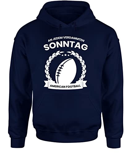 tshirtladen An jedem verdammten Sonntag American Football. Hoodie Unisex, Farbe: Navy, Größe: X-Large von tshirtladen