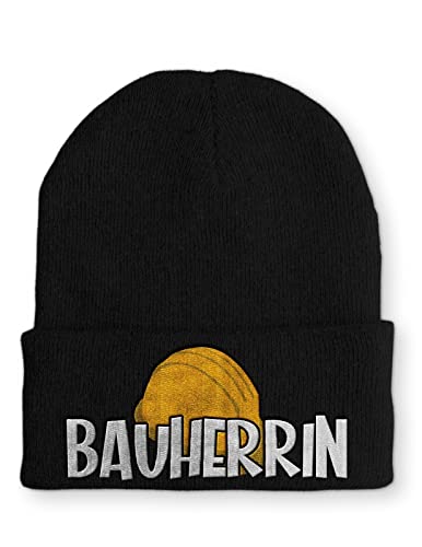 tshirtladen Bauherrin lustiges Design Statement Beanie Mütze mit Spruch, Farbe: Black von tshirtladen