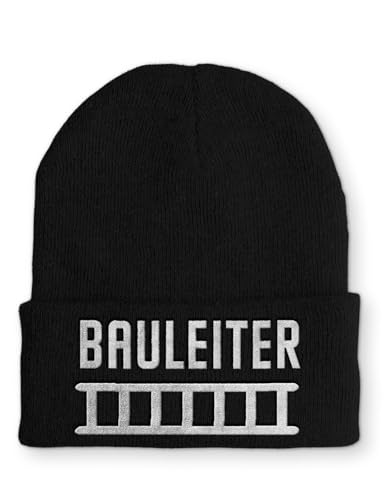 tshirtladen Beanie Bauleiter Wintermütze Mütze mit lustigem Spruch, Farbe: Black von tshirtladen