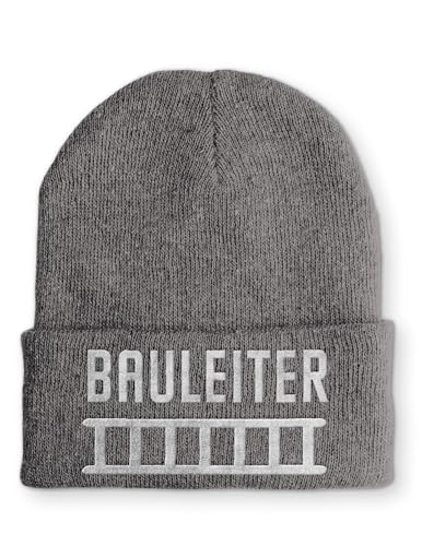 tshirtladen Beanie Bauleiter Wintermütze Mütze mit lustigem Spruch, Farbe: Grau von tshirtladen