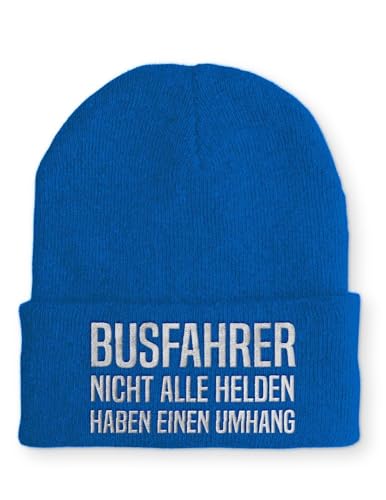 tshirtladen Beanie Busfahrer Wintermütze Mütze mit lustigem Spruch, Farbe: Blau von tshirtladen