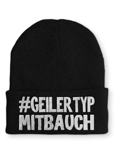 Beanie Geiler Typ mit Bauch Wintermütze Mütze mit lustigem Spruch, Farbe: Black von tshirtladen