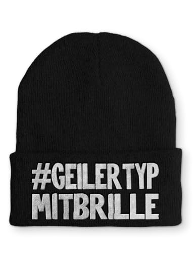 tshirtladen Beanie Geiler Typ mit Brille Wintermütze Mütze mit lustigem Spruch, Farbe: Black von tshirtladen