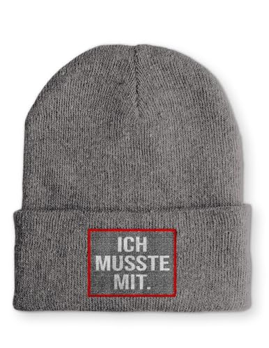 tshirtladen Beanie Ich musste mit. Wintermütze Mütze mit lustigem Spruch, Farbe: Grau tshirtladen Beanie Ich musste mit. Wintermütze Mütze mit lustigem Spruch, Farbe: Grau von tshirtladen