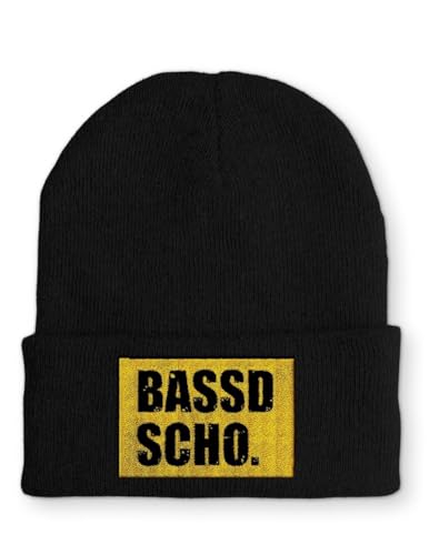 tshirtladen Beanie Mütze Bassd Scho. Statement Wintermütze, Farbe: Black von tshirtladen