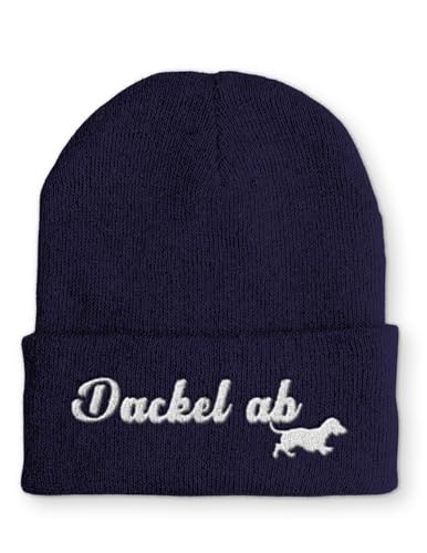 tshirtladen Beanie Mütze Dackel ab Dackelfan Statement Wintermütze, Farbe: Navy tshirtladen Beanie Mütze Dackel ab Dackelfan Statement Wintermütze, Farbe: Navy von tshirtladen