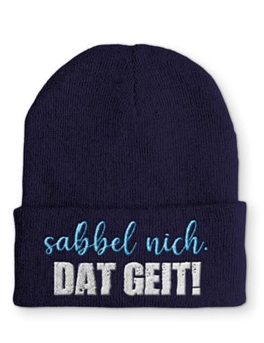 tshirtladen Beanie Mütze sabbel nich. Dat Geit! Statement Wintermütze, Farbe: Navy von tshirtladen