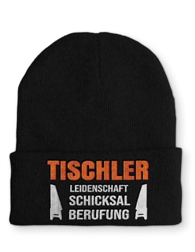 tshirtladen Beanie Tischler Handwerker Wintermütze Mütze mit lustigem Spruch, Farbe: Black von tshirtladen