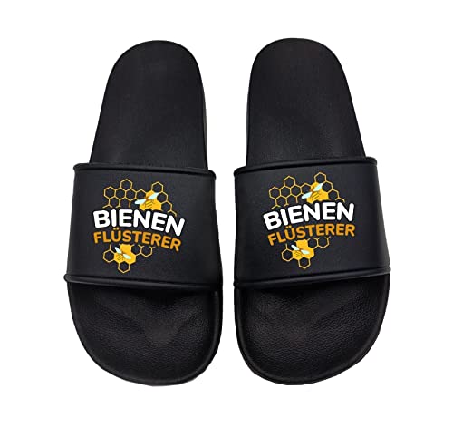 tshirtladen Bienen Flüsterer Badelatsche Sandalen Urlaub Vatertag, Größe: 46 EU von tshirtladen