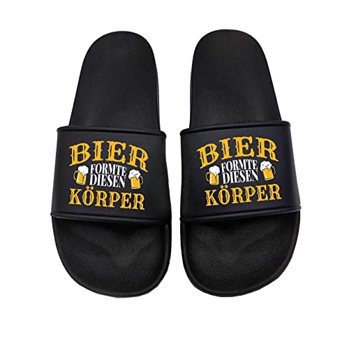 tshirtladen Bier formte diesen Körper Badelatsche Sandalen Urlaub Vatertag, Größe: 42 EU von tshirtladen