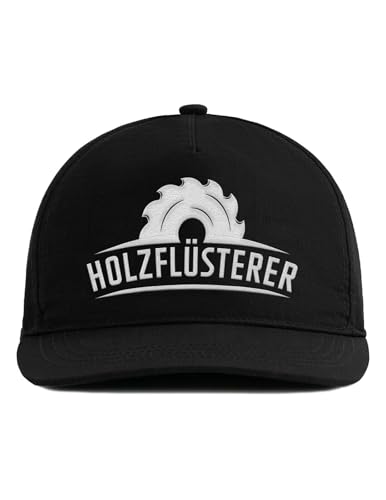 tshirtladen Cap Holzflüsterer in Schwarz - Lustige Basecap für Holzwerker, Schreiner & Heimwerker - Stickerei mit Kreissäge - Verstellbar - Geschenk für Männer mit Humor - Zimmerer Snapback von tshirtladen