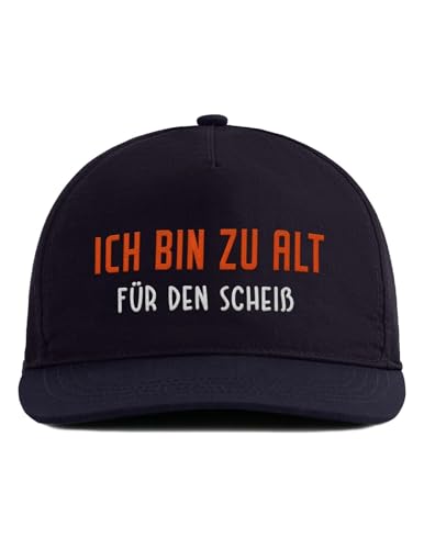 tshirtladen Cap Navy - Ich Bin zu alt für den Scheiß - Herren Snapback Cap Blau mit Spruch - Lustige Basecap mit Stick - Geschenk Männer Bauarbeiter, Kollegen, Handwerker von tshirtladen