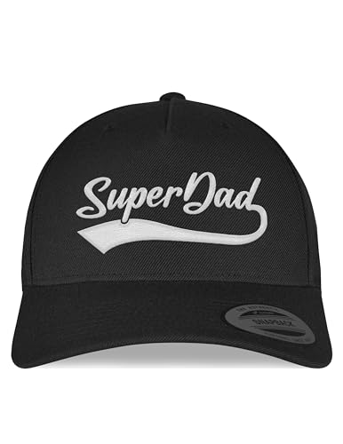tshirtladen Cap Super Dad Bestickt Schwarz - Snapback Cap mit Stick Vatertag - Geschenkidee für Papa - Mütze Vater Sohn Partnerlook - Männer Cap Papa Geschenk Superheld Daddy Geschenk von tshirtladen