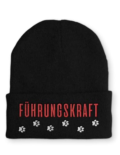 tshirtladen Führungskraft Hundefan Wintermütze lustige Mütze Beanie mit Spruch, Farbe: Black von tshirtladen