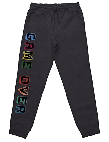 tshirtladen Game Over Gamer Jogginghose Schlafhose tolles Statement, Farbe: Dunkelgrau, Größe: L von tshirtladen