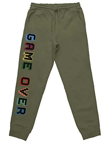 tshirtladen Game Over Gamer Jogginghose Schlafhose tolles Statement, Farbe: Olive, Größe: L von tshirtladen