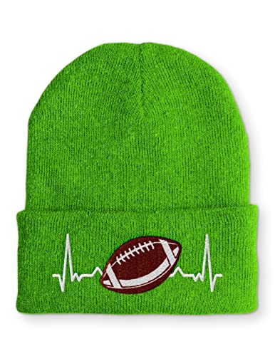 tshirtladen Heartbeat American Football Herzschlag Mütze Beanie für den Footballfan, Farbe: Lime von tshirtladen