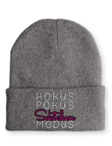 tshirtladen Hokus Pokus Sektchen Modus Statement Beanie Mütze mit Spruch, Farbe: Grau von tshirtladen