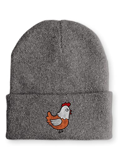 tshirtladen Huhn Statement Beanie Mütze mit Spruch, Farbe: Grau von tshirtladen