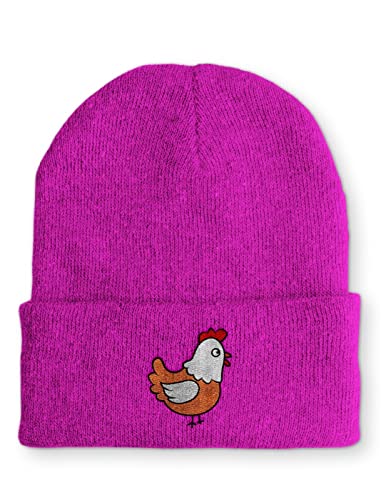 tshirtladen Huhn Statement Beanie Mütze mit Spruch, Farbe: Pink von tshirtladen