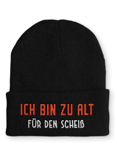 tshirtladen Ich Bin zu Alt für den scheiß Statement Beanie Mütze Wintermütze mit Spruch, Farbe: Black von tshirtladen