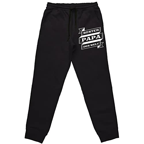 tshirtladen Jogginghose Vatertag Männer - Freizeithose mit Statement Bester Papa der Welt, lockerer Schnitt, elastischer Bund, Größe: S von tshirtladen