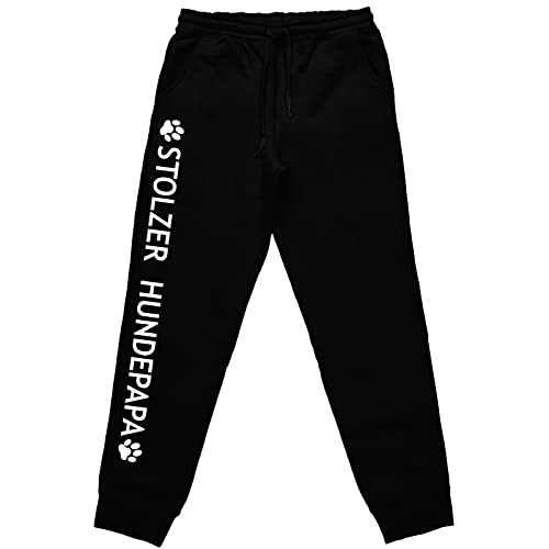 tshirtladen Jogginghose stolzer Hundepapa Hose Herrchen Hundefan Sprüche scharz, Größe: L von tshirtladen