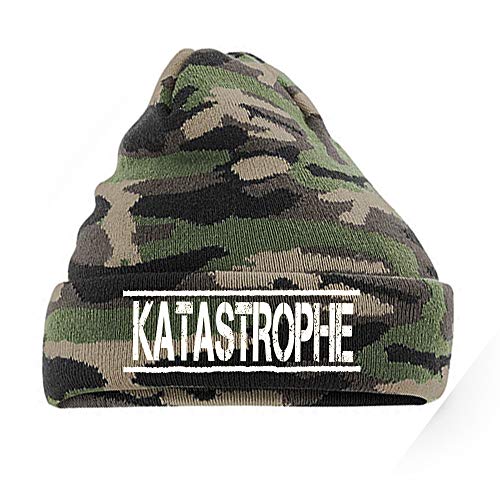 tshirtladen Mütze Katastrophe Wintermütze Unisex perfekt für den Winter, Farbe: Camouflage von tshirtladen