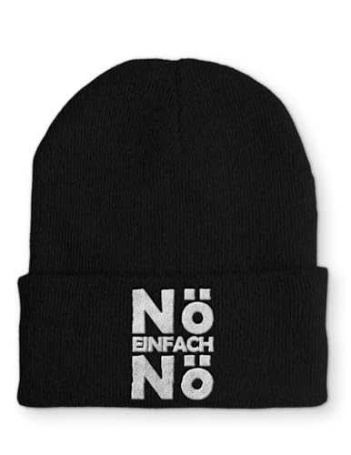 tshirtladen Nö einfach Nö Statement Beanie Mütze mit Spruch, Farbe: Black von tshirtladen