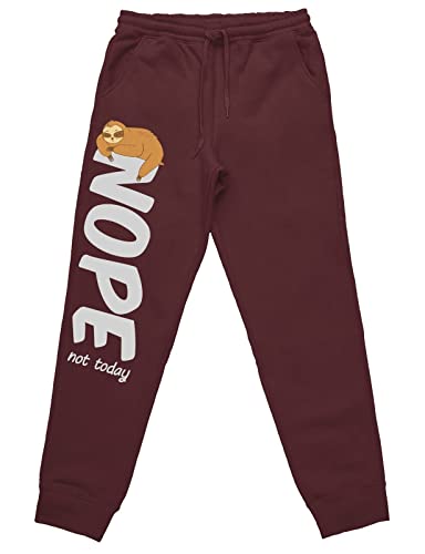 tshirtladen Nope not Today Faultier Jogginghose Schlafhose tolles Statement, Farbe: Bordeaux, Größe: XL von tshirtladen