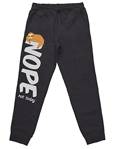 tshirtladen Nope not Today Faultier Jogginghose Schlafhose tolles Statement, Farbe: Dunkelgrau, Größe: L von tshirtladen