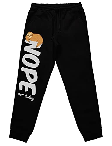 tshirtladen Nope not Today Faultier Jogginghose Schlafhose tolles Statement, Farbe: Schwarz, Größe: XL von tshirtladen