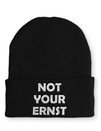 tshirtladen Not Your Ernst Statement Beanie Mütze mit Spruch, Farbe: Black von tshirtladen