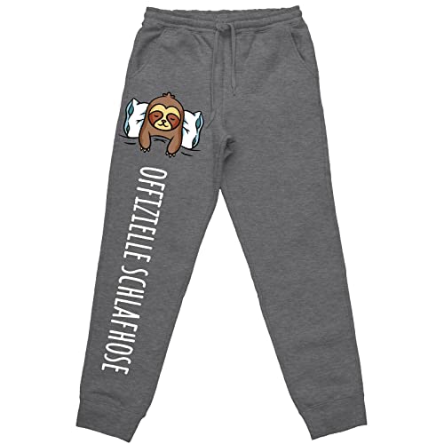 tshirtladen Offizielle Schlafhose Jogginghose Faultier mit lustigem Spruch, Farbe: Grau, Größe: XXL von tshirtladen
