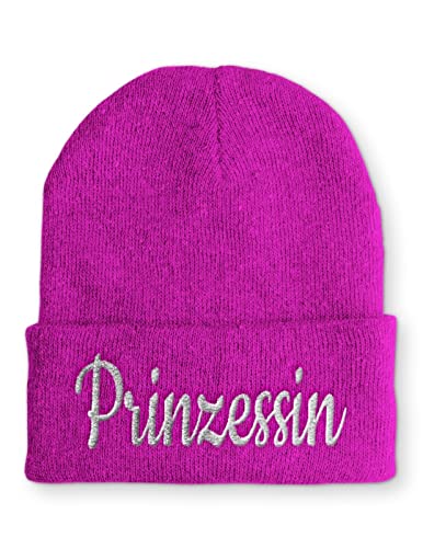 tshirtladen Prinzessin Statement Beanie Mütze mit Spruch, Farbe: Pink von tshirtladen