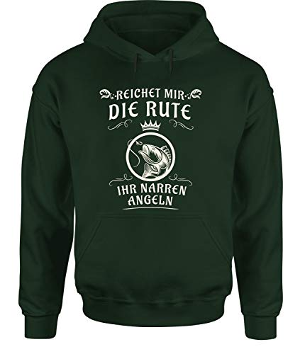 tshirtladen Reichet Mir die Rute ihre Narren Hoodie Unisex Angelhoodie, Farbe: Grün, Größe: Xx-Large von tshirtladen