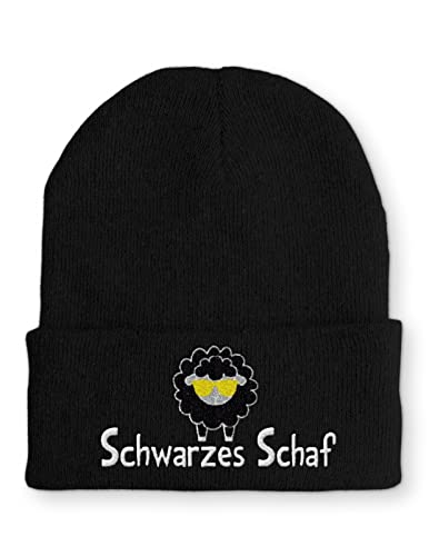 tshirtladen Schwarzes Schaf Statement Wintermütze Beanie Mütze für Damen und Herren, Farbe: Black von tshirtladen