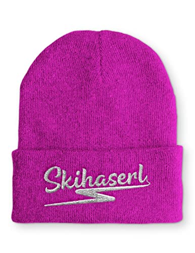 tshirtladen Skihaserl Mütze Wintermütze Unisex perfekt für den Winter und Wintersport, Farbe: Pink von tshirtladen