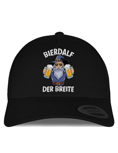 tshirtladen Snapback Cap BIERDALF DER BREITE in Schwarz - Witzige Männer-Cap mit Bart-Zauberer & Maßkrügen, perfekt für Party, Vatertag, Festivals & geselligen Bier-Abend von tshirtladen