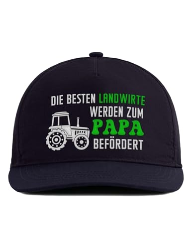 tshirtladen Snapback Cap Navy Die besten Landwirte Werden zum Papa befördert Traktor Basecap Lustiger Spruch Bauern Geschenkidee Snapback von tshirtladen