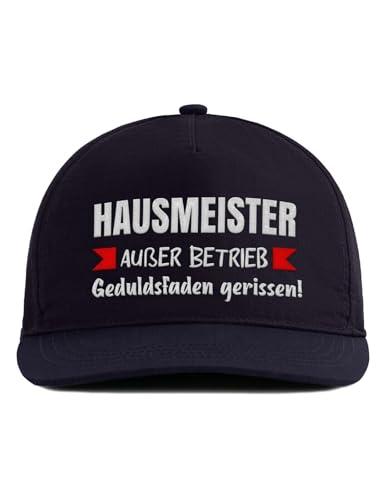 tshirtladen Snapback Cap Navy Hausmeister außer Betrieb Geduldsfaden gerissen Herren Basecap Spruch Humor Geschenk Arbeit Alltag Handwerker Cap von tshirtladen