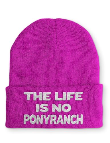 tshirtladen The Life is no Ponyranch Statement Beanie Mütze mit Spruch, Farbe: Pink von tshirtladen