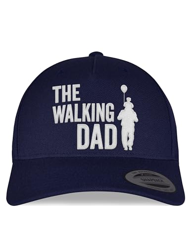 tshirtladen The Walking DAD Snapback Cap Navy - Geschenk für Papa zur Geburt oder Vatertag, Humorvolle Cap für Väter, Besticktes Accessoire von tshirtladen
