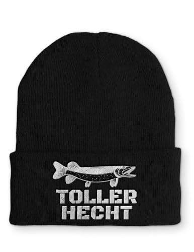 tshirtladen Toller Hecht Wintermütze lustige Mütze Beanie mit Spruch, Farbe: Black von tshirtladen